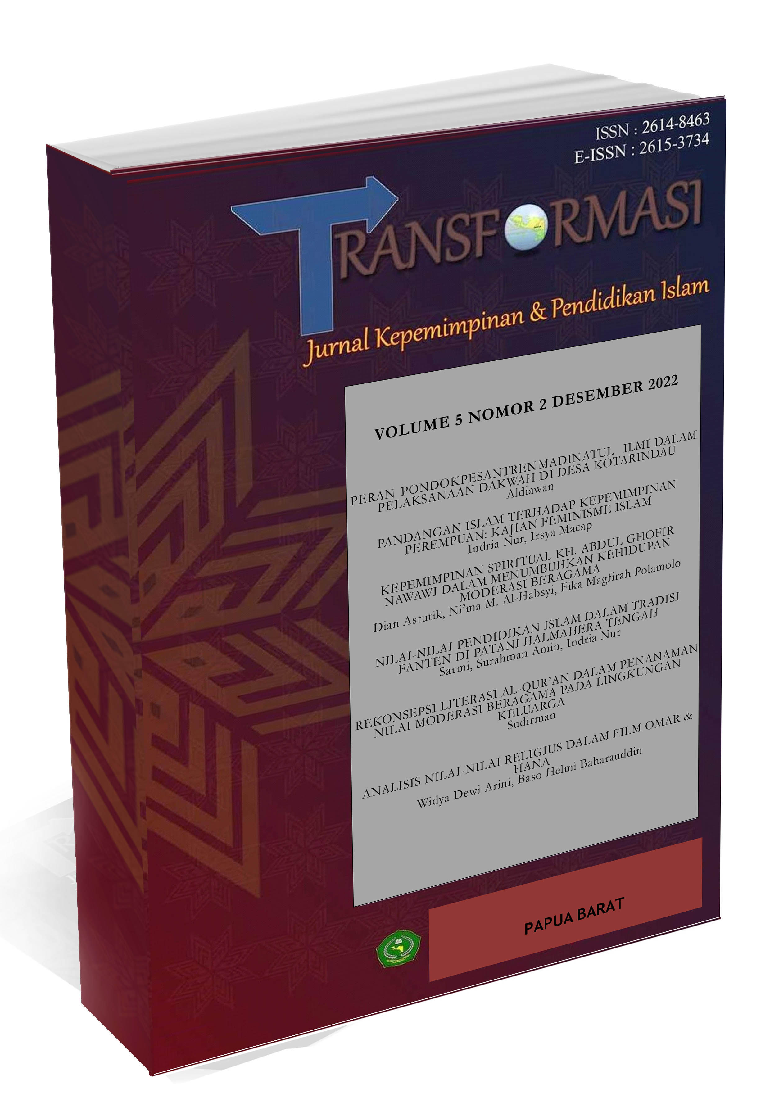 					View Vol. 5 No. 2 (2022): Transformasi : Jurnal Kepemimpinan & Pendidikan Islam
				