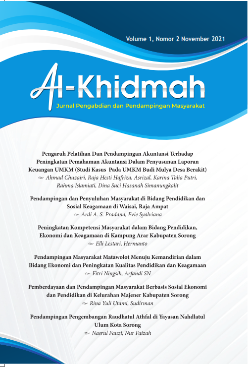 					View Vol. 5 No. 1 (2025): Al-Khidmah: Jurnal Pengabdian dan Pendampingan Masyarakat
				